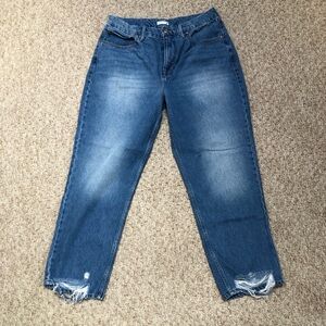 Good American Jeans Good 90s Duster Straight Leg 14 / 32 Distressed Ankle Crop
